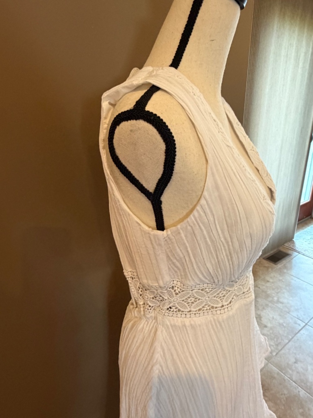 Guess Eco Danny White Gauze White A-Symmetrical Dress, party Size Medium - Picture 4 of 15